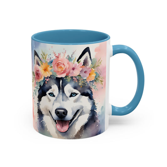 Husky 03 Accent Coffee Mug - Dog Lover Gift