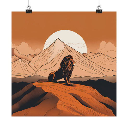 Lone Collection Lion 5 Matte Square Posters