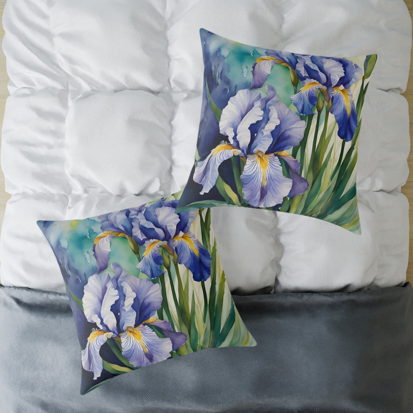 Irises 01 Poly Pillow - Natures Beauty Design