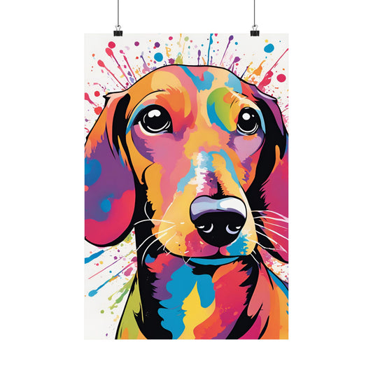 Multicolored Dachshund 2 Matte Vertical Poster