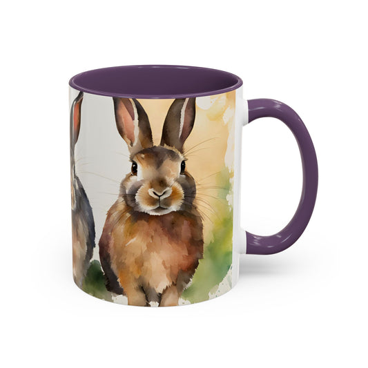 Multicoloured Rabbit 4 Accent Mug 11oz