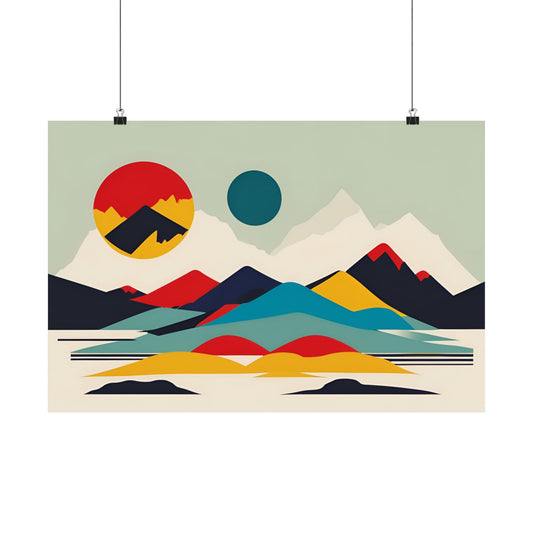 Retro Alpine 2 Matte Horizontal Posters