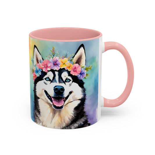 Husky 01 Accent Coffee Mug - Dog Lover Gift