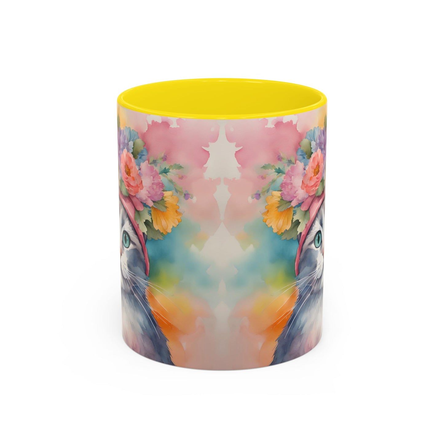 Floral Rag Doll Cat 02 Accent Coffee Mug - 11oz Perfect for Cat Lovers & Gifts