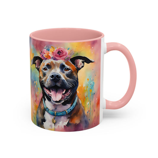 Staffordshire Bull Terrier 04 Accent Coffee Mug - Dog Lover Gift