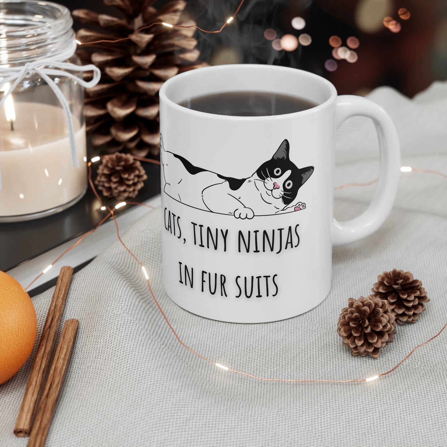 Cats, Tiny Ninjas In Fur Suits Ceramic Mug 11oz