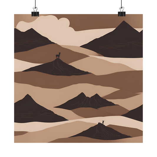 Lone Collection Llama 11 Matte Square Posters