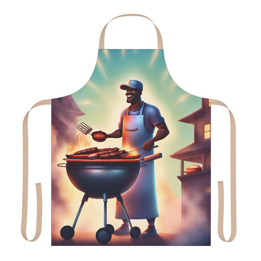 King of the BBQ 1 Apron, 5 Color Straps (AOP)