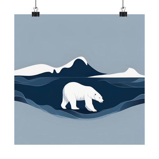 Lone Collection Polar Bear 6 Matte Square Posters