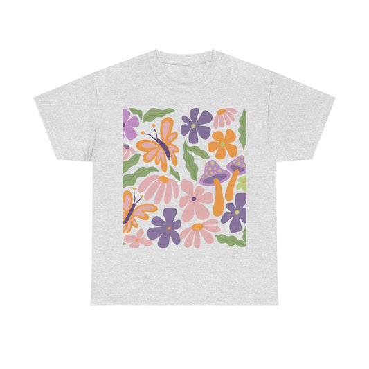 More Abstract Flowers 33 Unisex Heavy Cotton Tee