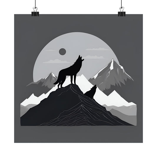 Lone Collection Wolf 6 Matte Square Posters