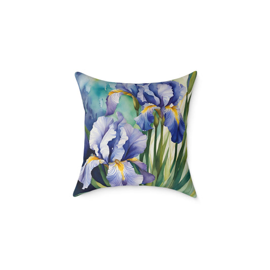 Irises 01 Poly Pillow - Natures Beauty Design