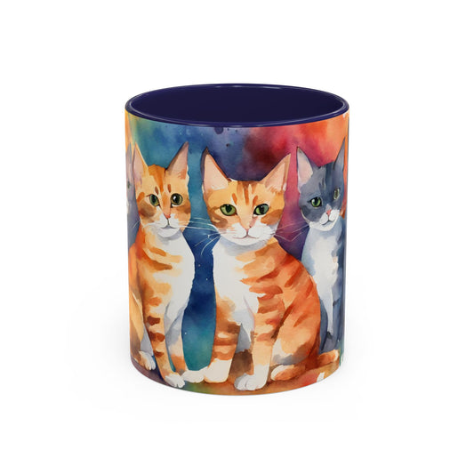 Kitties 3 Accent Coffee Mug, 11oz