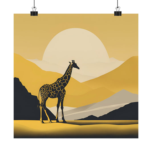 Lone Collection Giraffe 7 Matte Square Posters