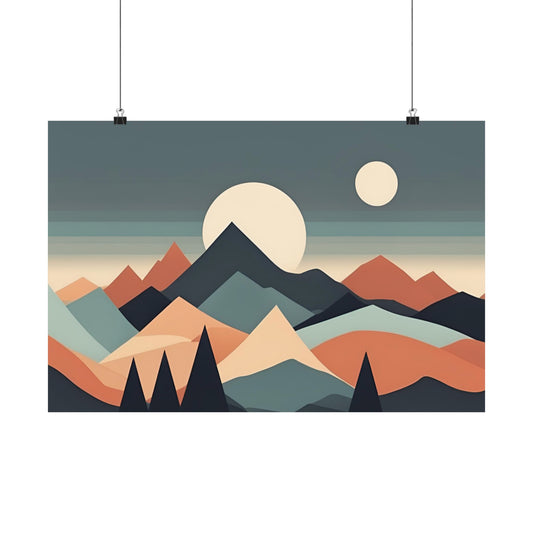 Retro mountains 1 Matte Horizontal Posters