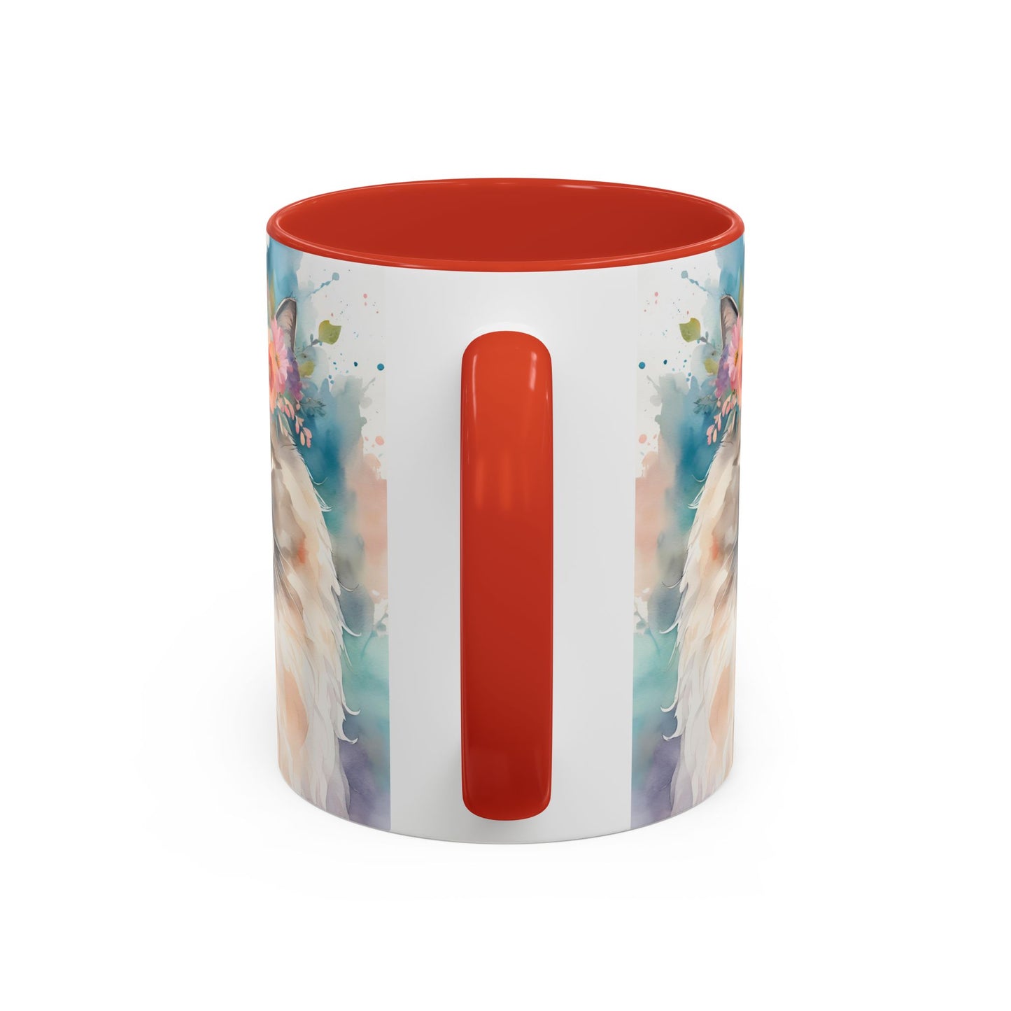 Floral Siamese Cat 01 Accent Coffee Mug - 11oz Perfect for Cat Lovers & Gifts