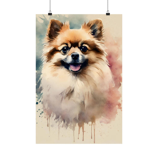 Dogs Pomeranian 03 Matte Vertical Poster
