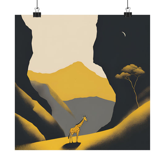 Lone Collection Giraffe 8 Matte Square Posters