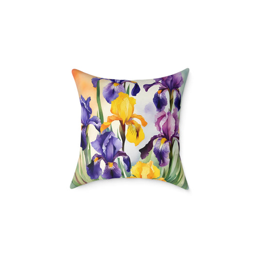 Irises 04 Poly Pillow - Natures Beauty Design