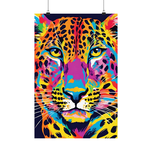 Multicolored Cheetah 3 Matte Vertical Poster