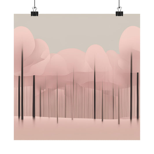 Lonely Forest Pink 12 Matte Square Posters