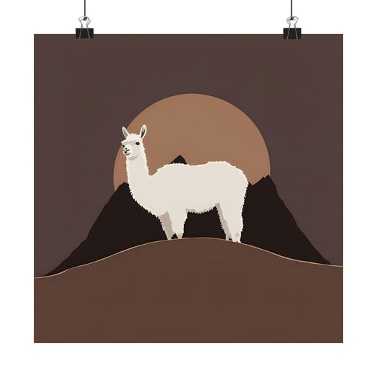 Lone Collection Llama 7 Matte Square Posters