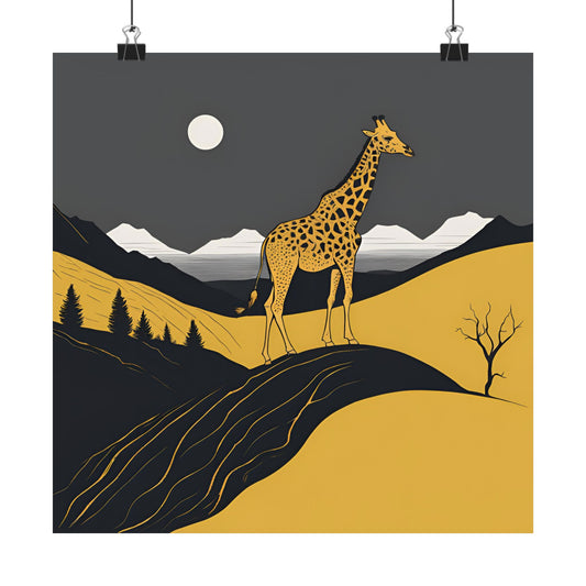 Lone Collection Giraffe 2 Matte Square Posters