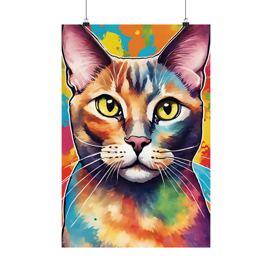 Multicolored Pussycat 4 Matte Vertical Poster