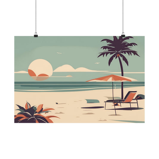 Retro beach 3 Matte Horizontal Posters