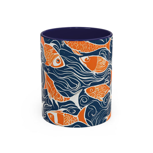 Orange Fish 02 Accent Coffee Mug (11oz)