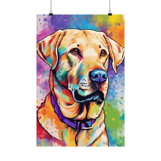 Multicolored Labrador 4 Matte Vertical Poster