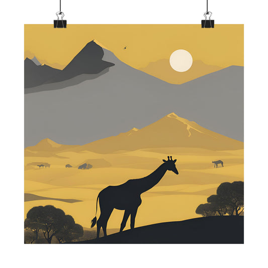Lone Collection Giraffe 5 Matte Square Posters