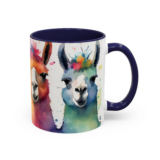 Multicoloured Llama 1 Accent Mug 11oz