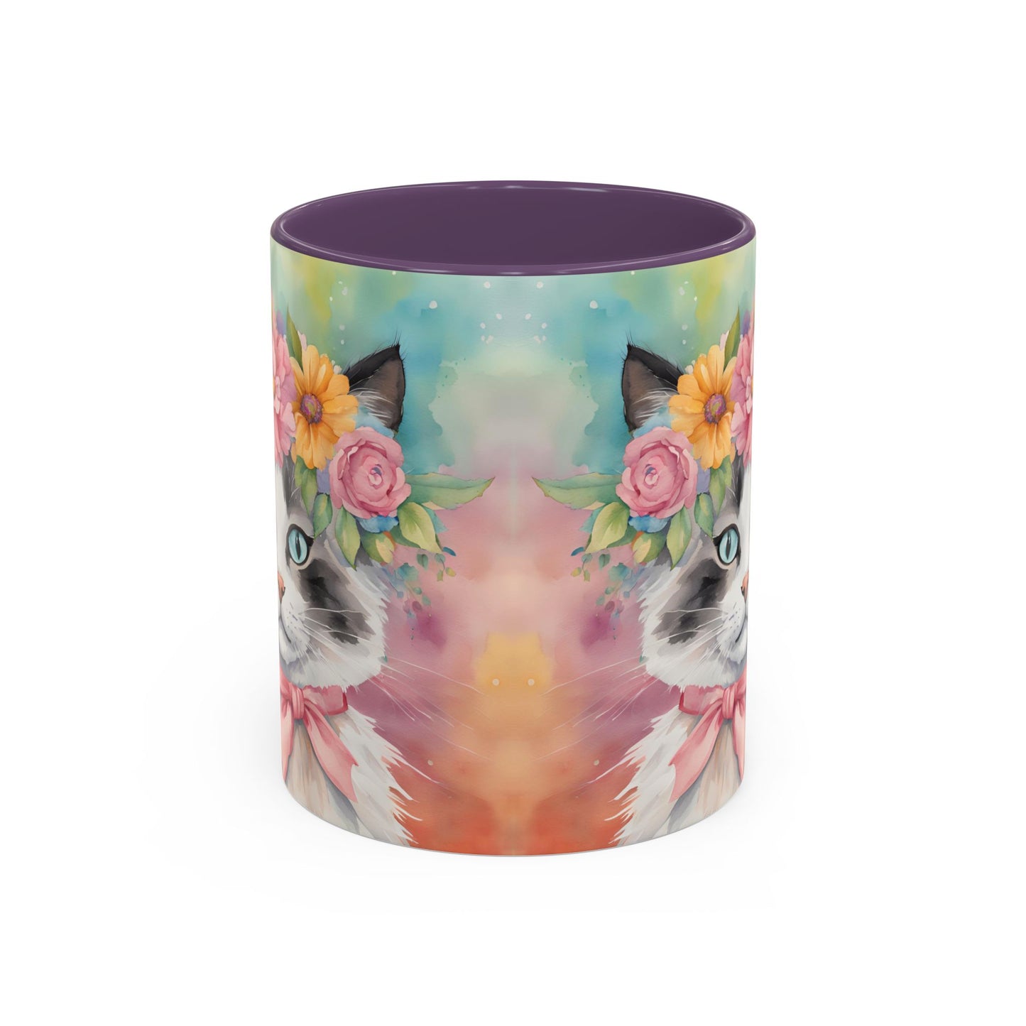 Floral Rag Doll Cat 04 Accent Coffee Mug - 11oz Perfect for Cat Lovers & Gifts