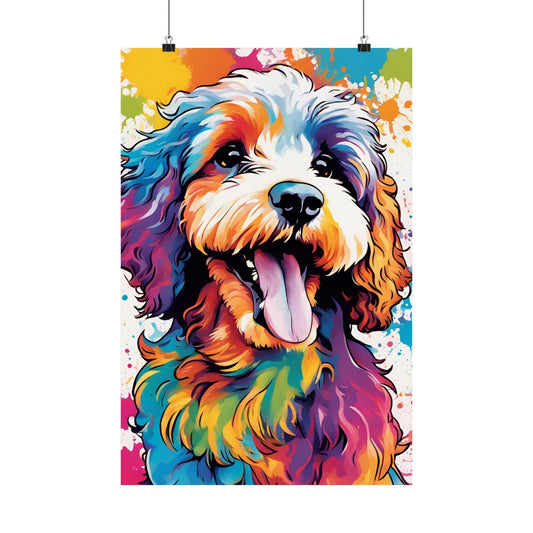Multicolored Cockerpoo 2 Matte Vertical Poster
