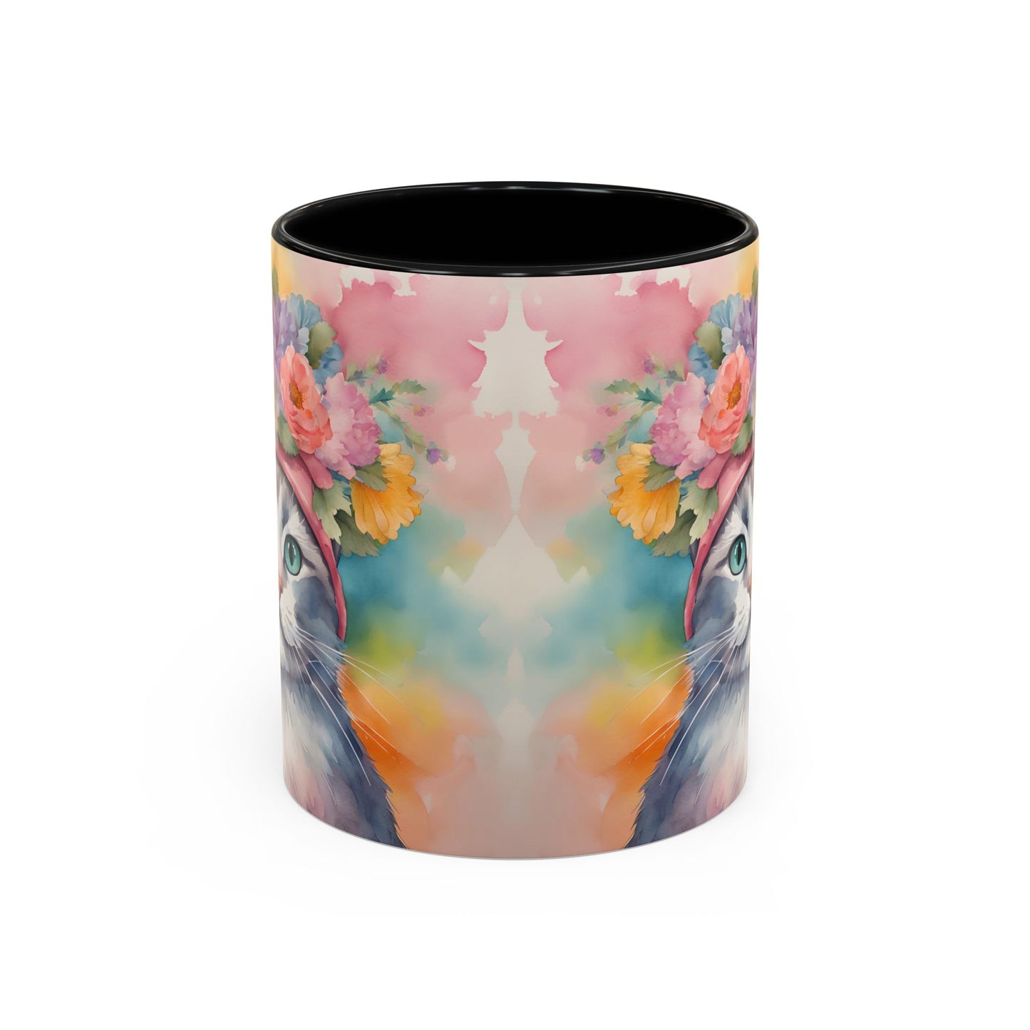 Floral Rag Doll Cat 02 Accent Coffee Mug - 11oz Perfect for Cat Lovers & Gifts