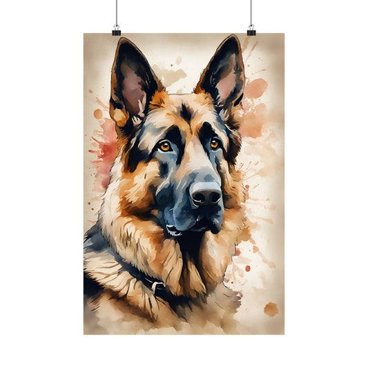 Dogs German Shepherd 02 Matte Vertical Poster