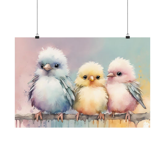 Nursery Birdies 5 Matte Horizontal Posters
