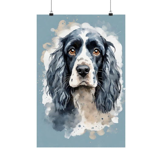 Dogs Blue Roan Cocker Spaniel 01 Matte Vertical Poster