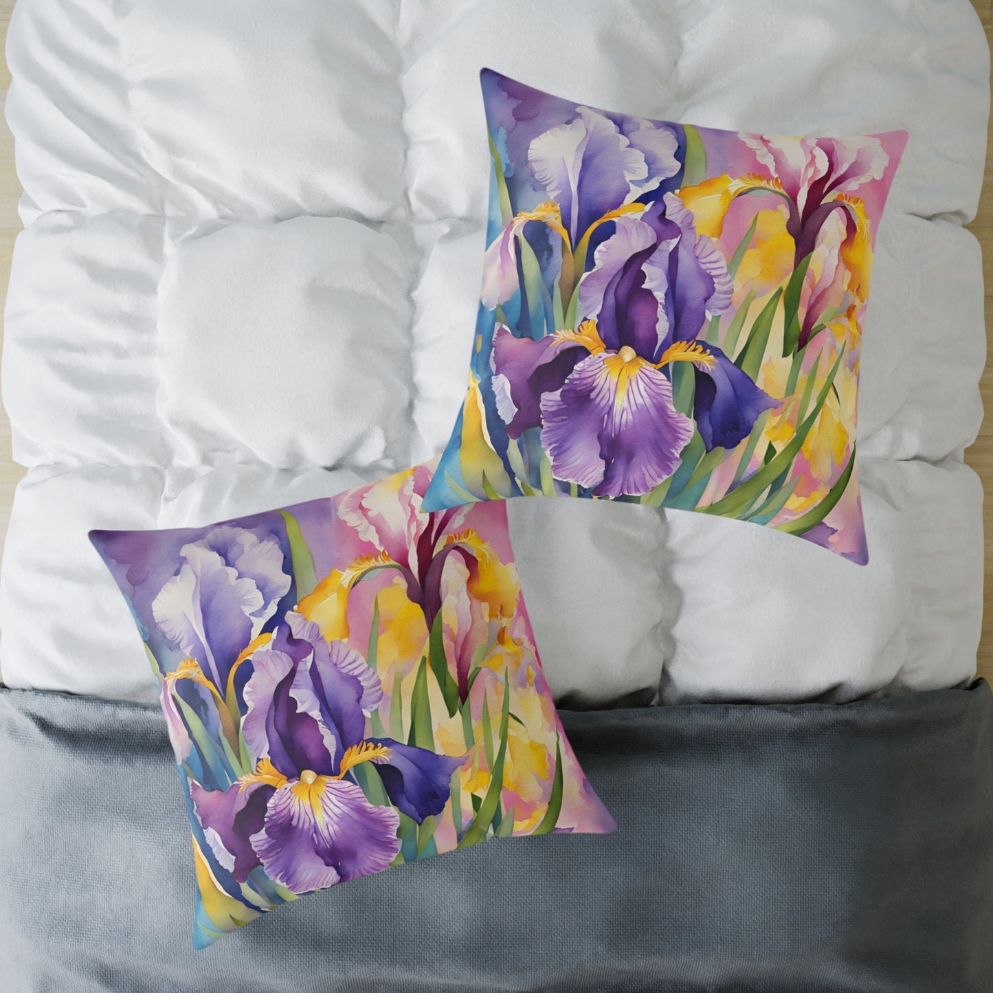 Irises 03 Poly Pillow - Natures Beauty Design