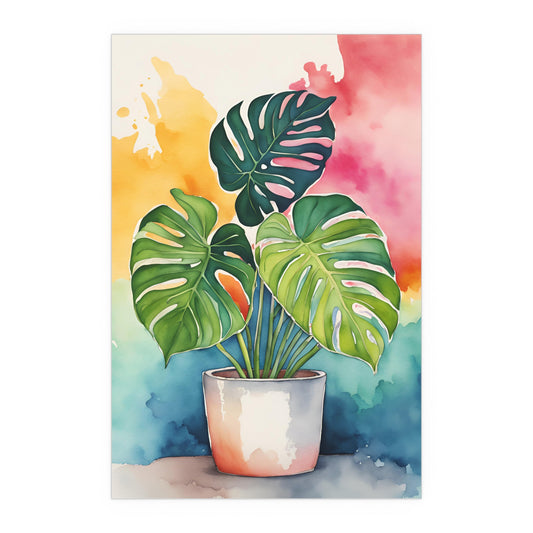 Multicolored Pot Plant 13 Indoor and Outdoor Silk Poster
