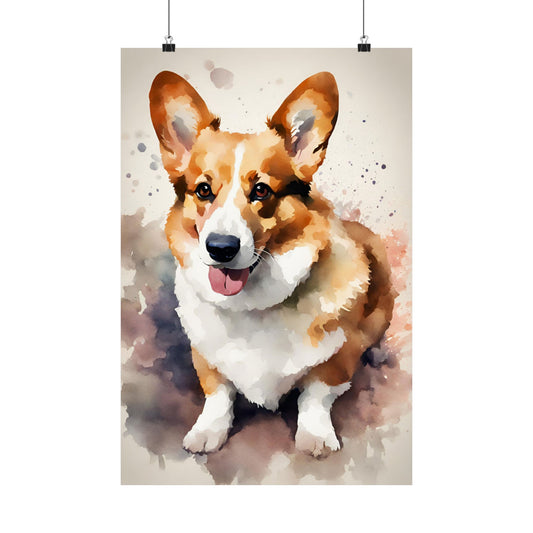 Dogs Corgi 01 Matte Vertical Poster