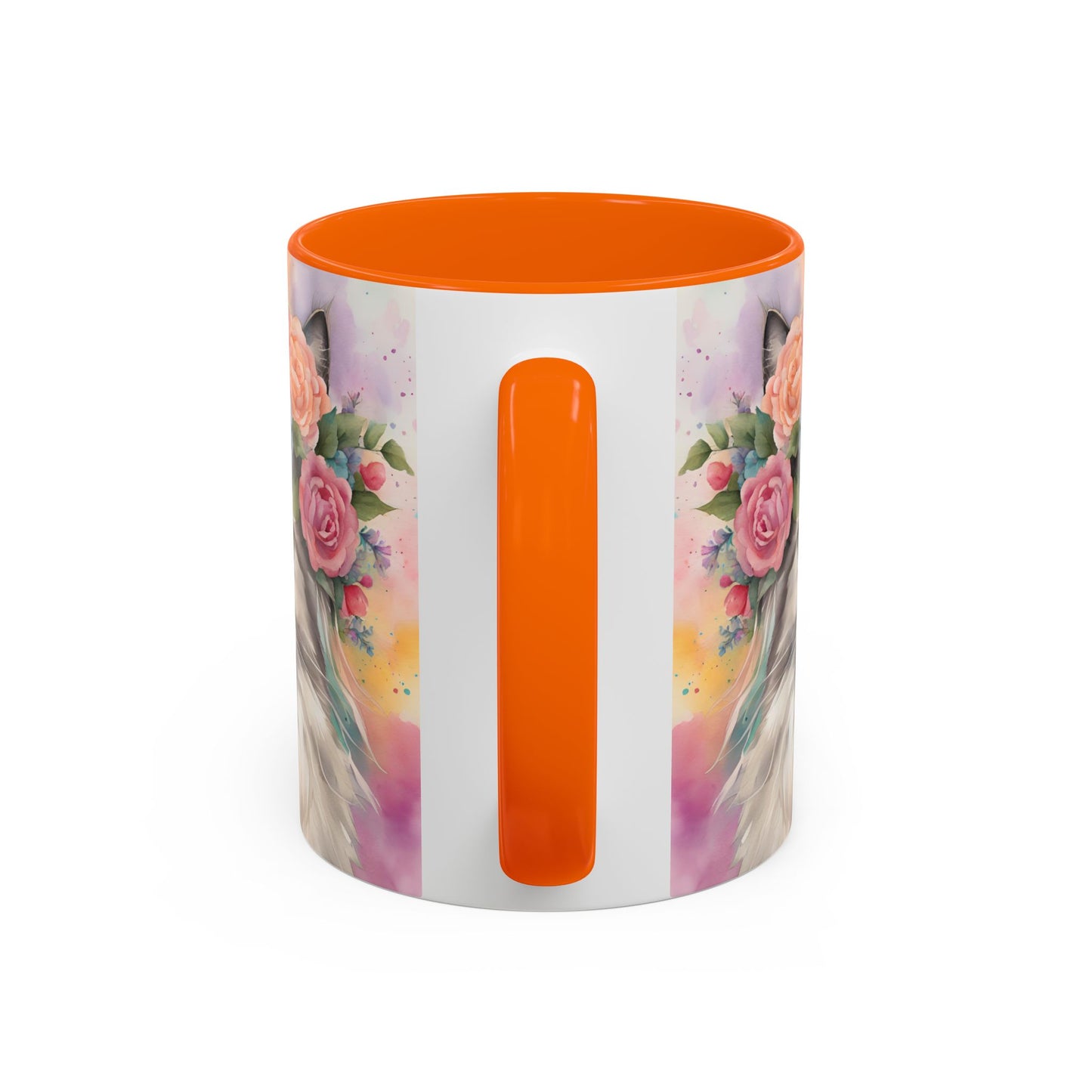 Floral Rag Doll Cat 03 Accent Coffee Mug - 11oz Perfect for Cat Lovers & Gifts