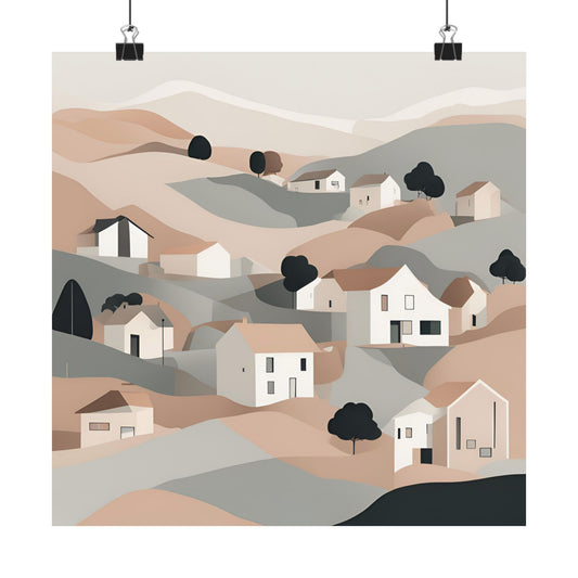 On The Hillside Nude 6 Matte Square Posters