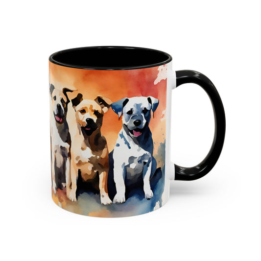 Multicoloured Doggies 4 Accent Mug 11oz