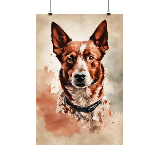 Dogs Australian Red Heeler 02 Matte Vertical Poster