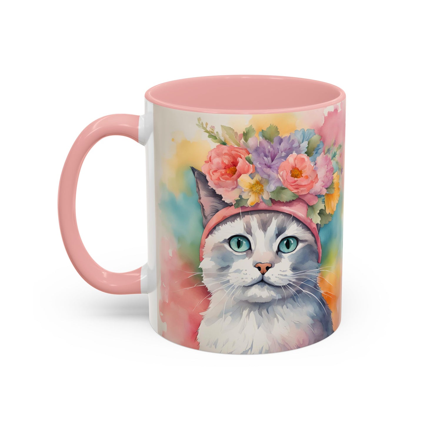 Floral Rag Doll Cat 02 Accent Coffee Mug - 11oz Perfect for Cat Lovers & Gifts