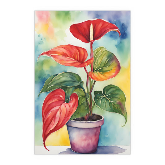 Multicolored Pot Plant 9 Indoor and Outdoor Silk Poster