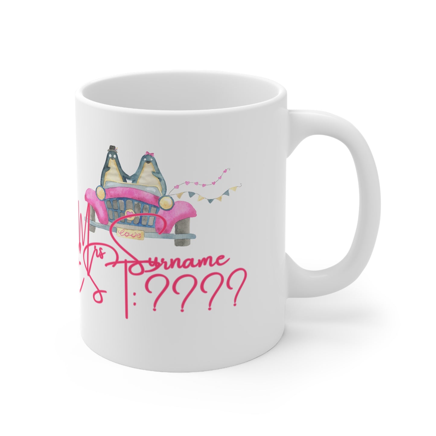 (Personalizable) Mrs/Mr (Surname) EST: (Date) Valentines Mug Ceramic 11oz