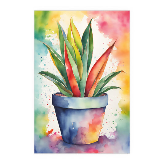 Multicolored Pot Plant 11 Indoor and Outdoor Silk Poster